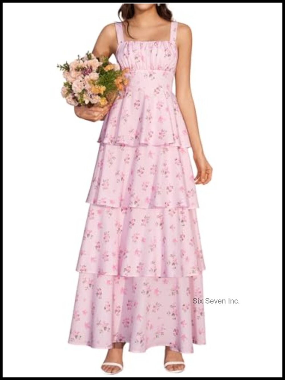Floral Tiered Ruffle Maxi Dress Flowy Summer Wedding Guest